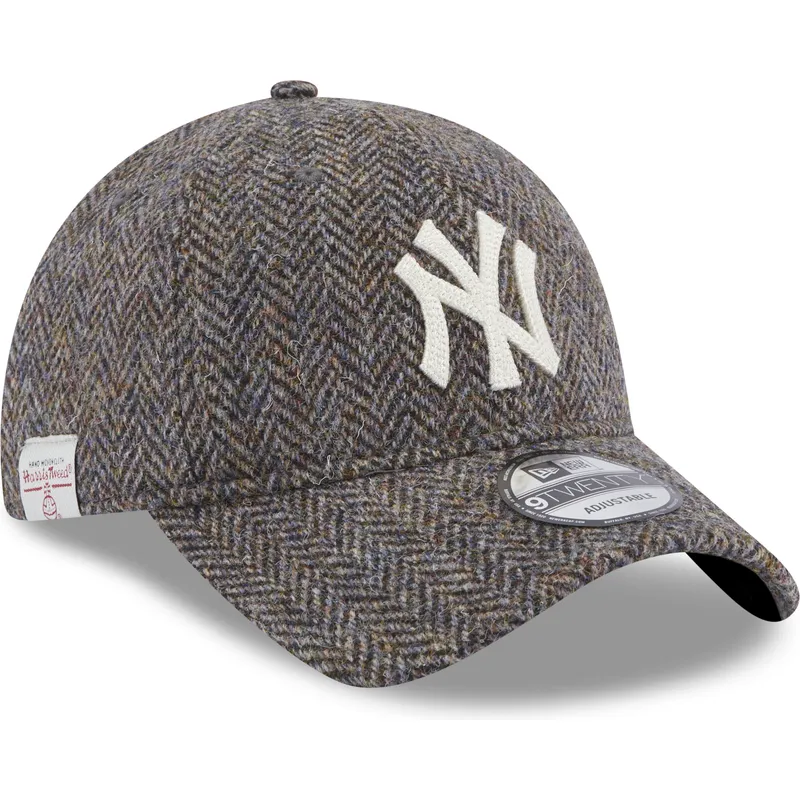 cappelli-curva-grigio-cinghia-regolabile-9twenty-tweed-pack-dei-new-york-yankees-mlb-di-new-era