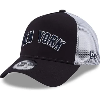 Cappellino trucker blu navy A Frame Team Script dei New York Yankees MLB di New Era