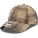 cappellino-regolabile-marrone-a-visiera-curva-9twenty-check-di-new-era