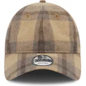 cappellino-regolabile-marrone-a-visiera-curva-9twenty-check-di-new-era