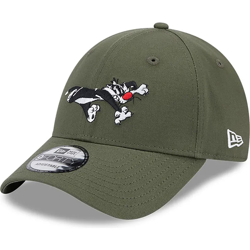 cappelli-curva-verde-cinghia-regolabile-9forty-dei-silvestre-looney-tunes-di-new-era