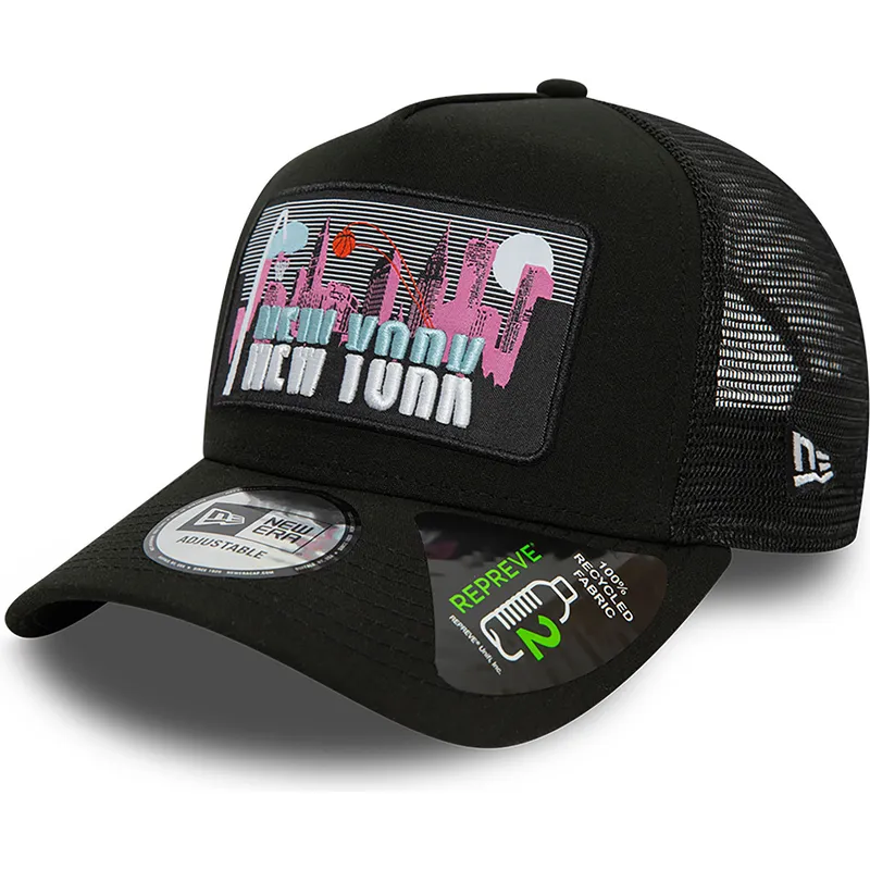 cappelli-curva-nero-snapback-a-frame-repreve-license-plate-dei-new-york-di-new-era