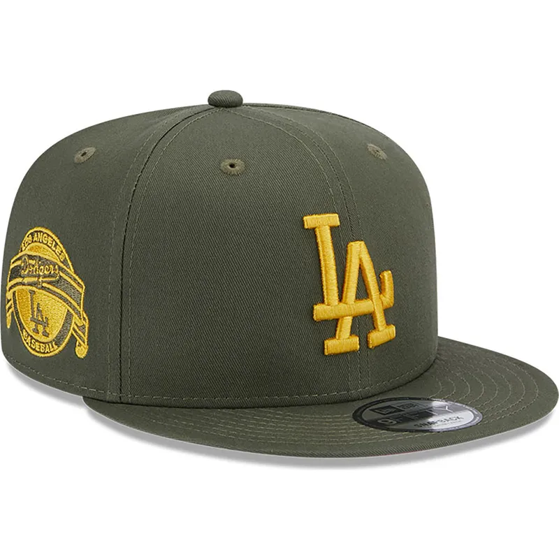 cappelli-piatta-verde-snapback-9fifty-side-patch-dei-los-angeles-dodgers-mlb-di-new-era