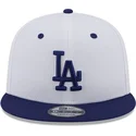 cappellino-snapback-piatto-bianco-e-blu-con-logo-blu-9fifty-white-crown-patch-dei-los-angeles-dodgers-mlb-di-new-era