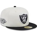 cappello-piatto-bianco-e-nero-aderente-59fifty-championships-dei-las-vegas-raiders-nfl-di-new-era
