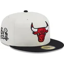 cappello-piatto-bianco-e-nero-aderente-59fifty-championships-dei-chicago-bulls-nba-di-new-era