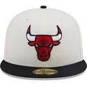 cappello-piatto-bianco-e-nero-aderente-59fifty-championships-dei-chicago-bulls-nba-di-new-era