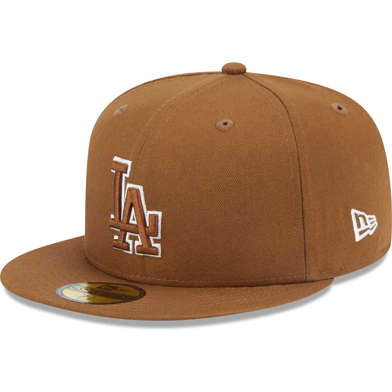 cappelli-piatta-marrone-regolato-59fifty-team-outline-dei-los-angeles-dodgers-mlb-di-new-era