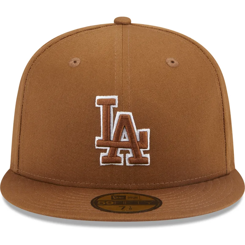 cappelli-piatta-marrone-regolato-59fifty-team-outline-dei-los-angeles-dodgers-mlb-di-new-era