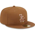 cappellino-piatto-marrone-aderente-59fifty-team-outline-dei-los-angeles-dodgers-mlb-di-new-era