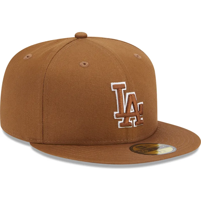 cappelli-piatta-marrone-regolato-59fifty-team-outline-dei-los-angeles-dodgers-mlb-di-new-era