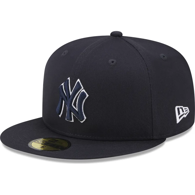 cappelli-piatta-blu-marino-regolato-59fifty-team-outline-dei-new-york-yankees-mlb-di-new-era