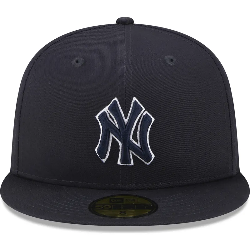 cappelli-piatta-blu-marino-regolato-59fifty-team-outline-dei-new-york-yankees-mlb-di-new-era