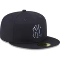 cappelli-piatta-blu-marino-regolato-59fifty-team-outline-dei-new-york-yankees-mlb-di-new-era