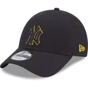 cappelli-curva-blu-marino-cinghia-regolabile-9forty-team-outline-dei-new-york-yankees-mlb-di-new-era