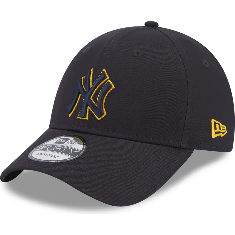 cappelli-curva-blu-marino-cinghia-regolabile-9forty-team-outline-dei-new-york-yankees-mlb-di-new-era