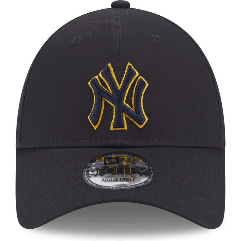 cappelli-curva-blu-marino-cinghia-regolabile-9forty-team-outline-dei-new-york-yankees-mlb-di-new-era