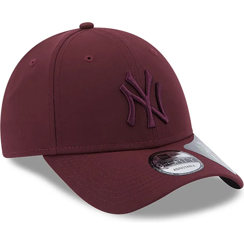 cappelli-curva-rosso-cinghia-regolabile-granate-granate-9forty-repreve-dei-new-york-yankees-mlb-di-new-era
