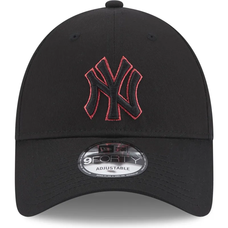 cappelli-curva-nero-cinghia-regolabile-9forty-team-outline-dei-new-york-yankees-mlb-di-new-era