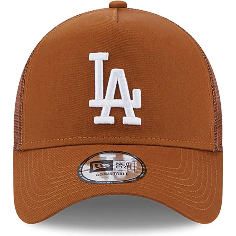 cappelli-curva-marrone-snapback-a-frame-league-essential-dei-los-angeles-dodgers-mlb-di-new-era
