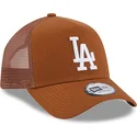 cappellino-trucker-marrone-a-frame-league-essential-dei-los-angeles-dodgers-mlb-di-new-era
