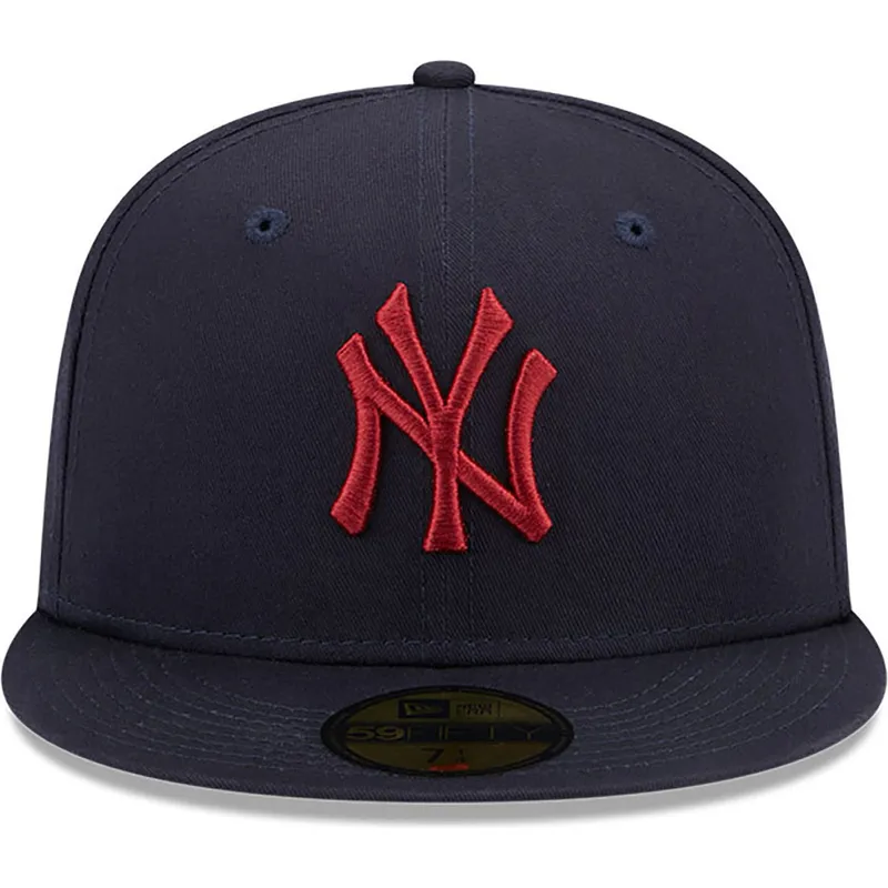 cappelli-piatta-blu-marino-regolato-59fifty-league-essential-dei-new-york-yankees-mlb-di-new-era
