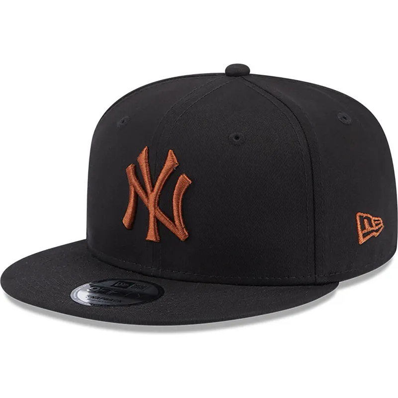 cappelli-piatta-nero-snapback-marron-9fifty-league-essential-dei-new-york-yankees-mlb-di-new-era