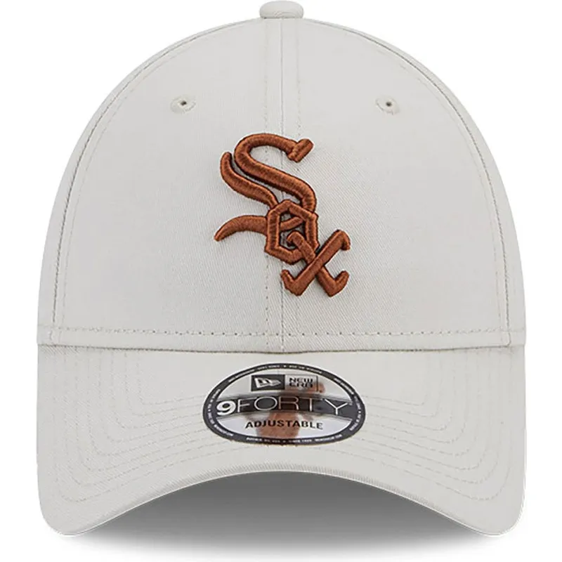 cappelli-curva-beige-cinghia-regolabile-marron-9forty-league-essential-dei-chicago-white-sox-mlb-di-new-era