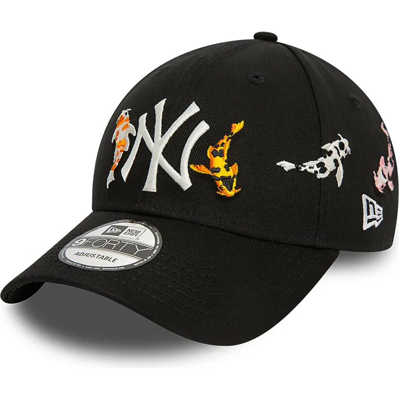 cappelli-curva-nero-cinghia-regolabile-9forty-koi-fish-dei-new-york-yankees-mlb-di-new-era