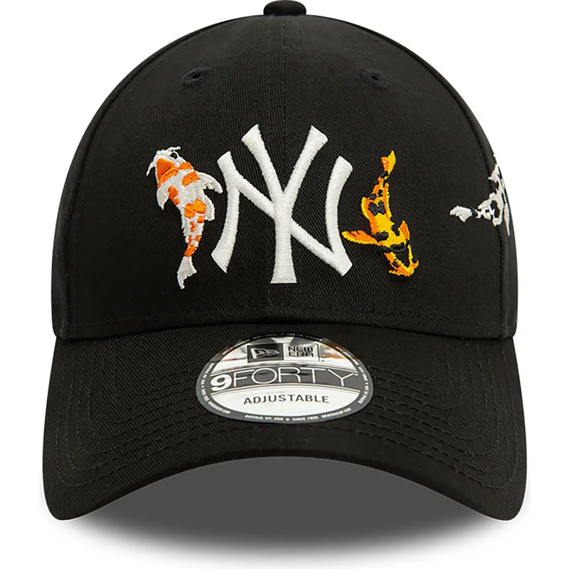 cappelli-curva-nero-cinghia-regolabile-9forty-koi-fish-dei-new-york-yankees-mlb-di-new-era