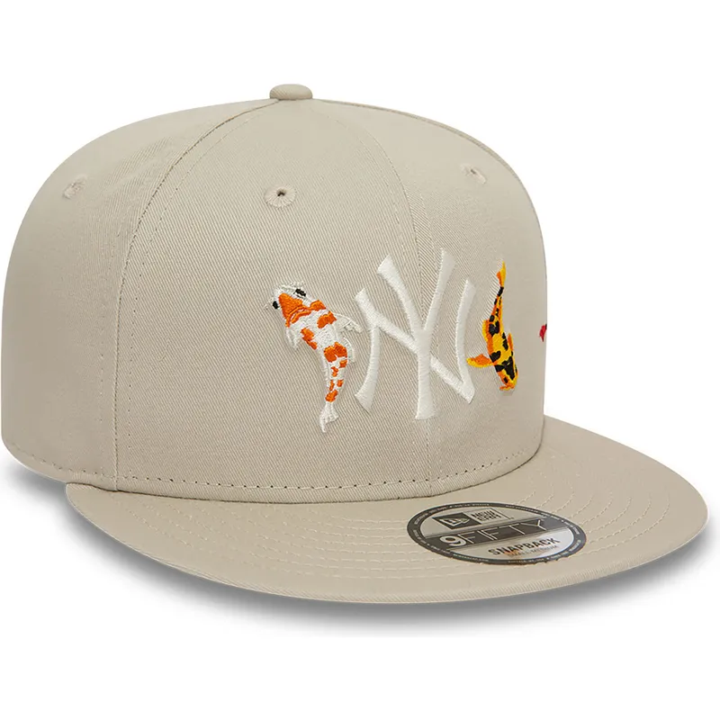 cappelli-piatta-beige-snapback-9fifty-koi-fish-dei-new-york-yankees-mlb-di-new-era