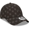 cappellino-curvo-nero-regolabile-9forty-monogram-dei-new-york-yankees-mlb-di-new-era