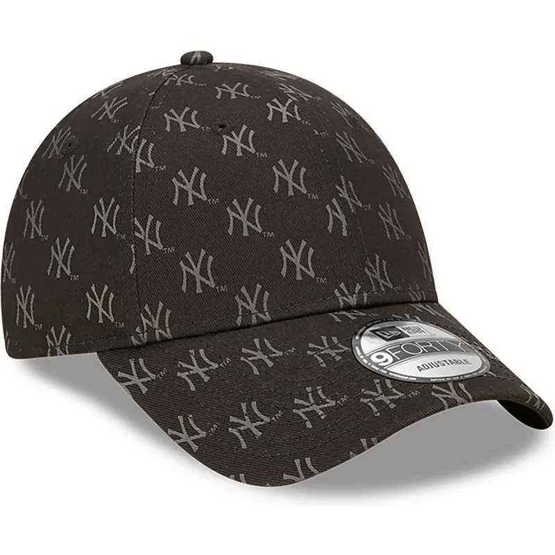 cappellino-curvo-nero-regolabile-9forty-monogram-di-new-york-yankees-mlb-di-new-era