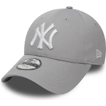 cappellino-curvo-grigio-regolabile-per-bambino-9forty-essential-dei-new-york-yankees-mlb-di-new-era