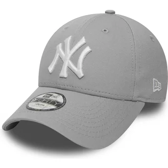Cappellino visiera curva grigio regolabile per bambino 9FORTY Essential di New York Yankees MLB di New Era