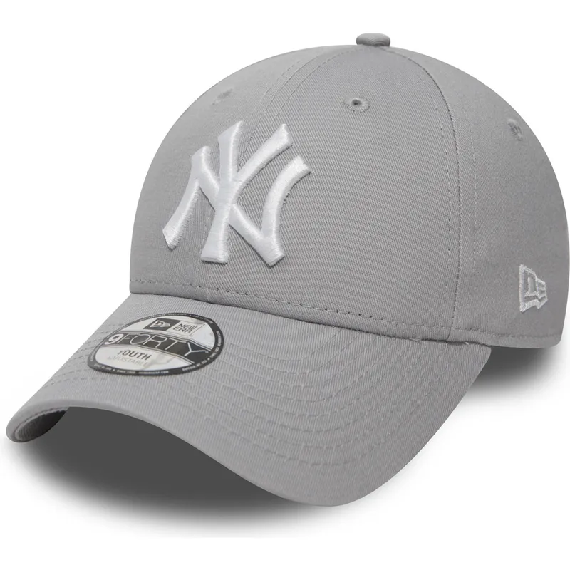 cappellino-curvo-grigio-regolabile-per-bambino-9forty-essential-dei-new-york-yankees-mlb-di-new-era
