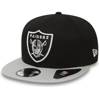 Cappellino visiera piatta grigio snapback 9FIFTY Cotton Block di Las Vegas Raiders NFL di New Era