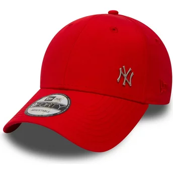 Cappellino visiera curva rosso regolabile 9FORTY Flawless Logo di New York Yankees MLB di New Era