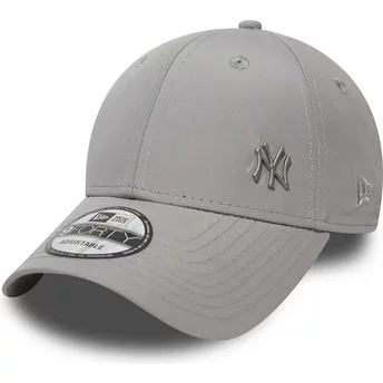 Cappellino visiera curva grigio regolabile 9FORTY Flawless Logo di New York Yankees MLB di New Era