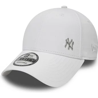Cappellino visiera curva bianco regolabile 9FORTY Flawless Logo di New York Yankees MLB di New Era