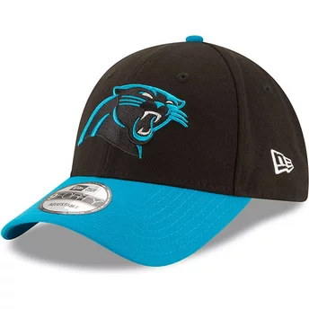 Cappellino visiera curva nero e blu regolabile 9FORTY The League di Carolina Panthers NFL di New Era