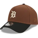 cappellino-curvo-marrone-e-nero-snapback-9forty-a-frame-harvest-dei-detroit-tigers-mlb-di-new-era
