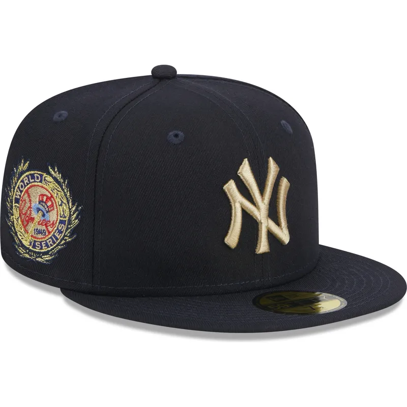 cappelli-piatta-blu-marino-regolato-59fifty-laurel-sidepatch-dei-new-york-yankees-mlb-di-new-era