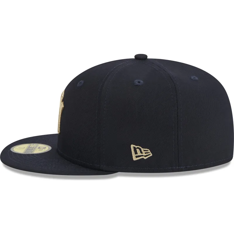 cappelli-piatta-blu-marino-regolato-59fifty-laurel-sidepatch-dei-new-york-yankees-mlb-di-new-era
