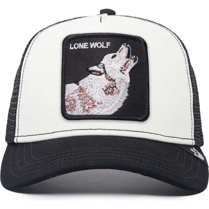 berretto-trucker-bianco-e-nero-lupo-the-lone-wolf-the-farm-di-goorin-bros
