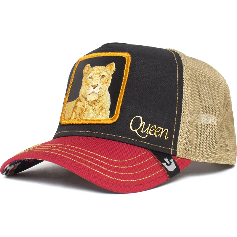 cappellino-trucker-nero-e-rosso-leonessa-queen-carte-blanche-casino-the-farm-di-goorin-bros
