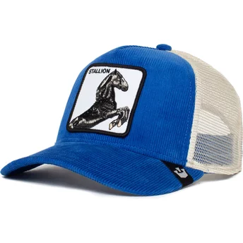 Goorin Bros. Horse Sly Stallione Corduroy The Farm Blue and White Trucker Hat