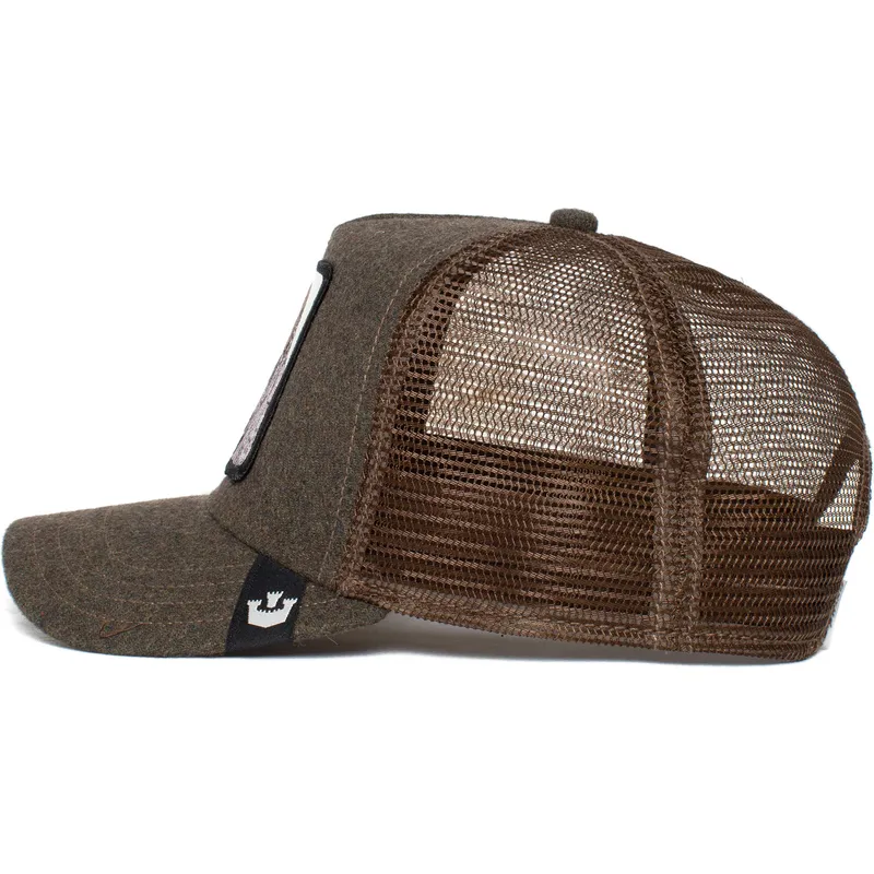 Cappello Von Dutch Trucker – Grigio Con Toppe E Visiera Marrone, Unisex