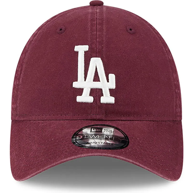 cappelli-curva-rosso-cinghia-regolabile-granate-9twenty-league-essential-dei-los-angeles-dodgers-mlb-di-new-era