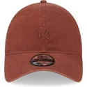 new-era-curved-brim-brown-logo-9twenty-mini-logo-new-york-yankees-mlb-brown-adjustable-cap